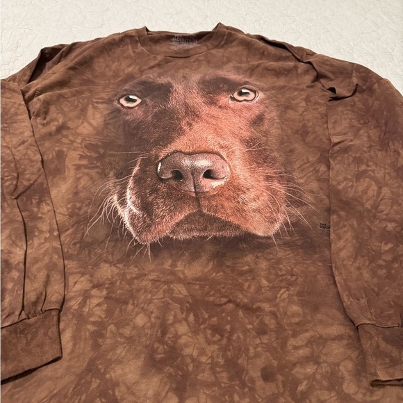 THE MOUNTAIN VINTAGE 2013 TIE DYE BROWN CHOCOLATE LAB LING SLEEVE T SHIRT SZ 3XL - Picture 4 of 10